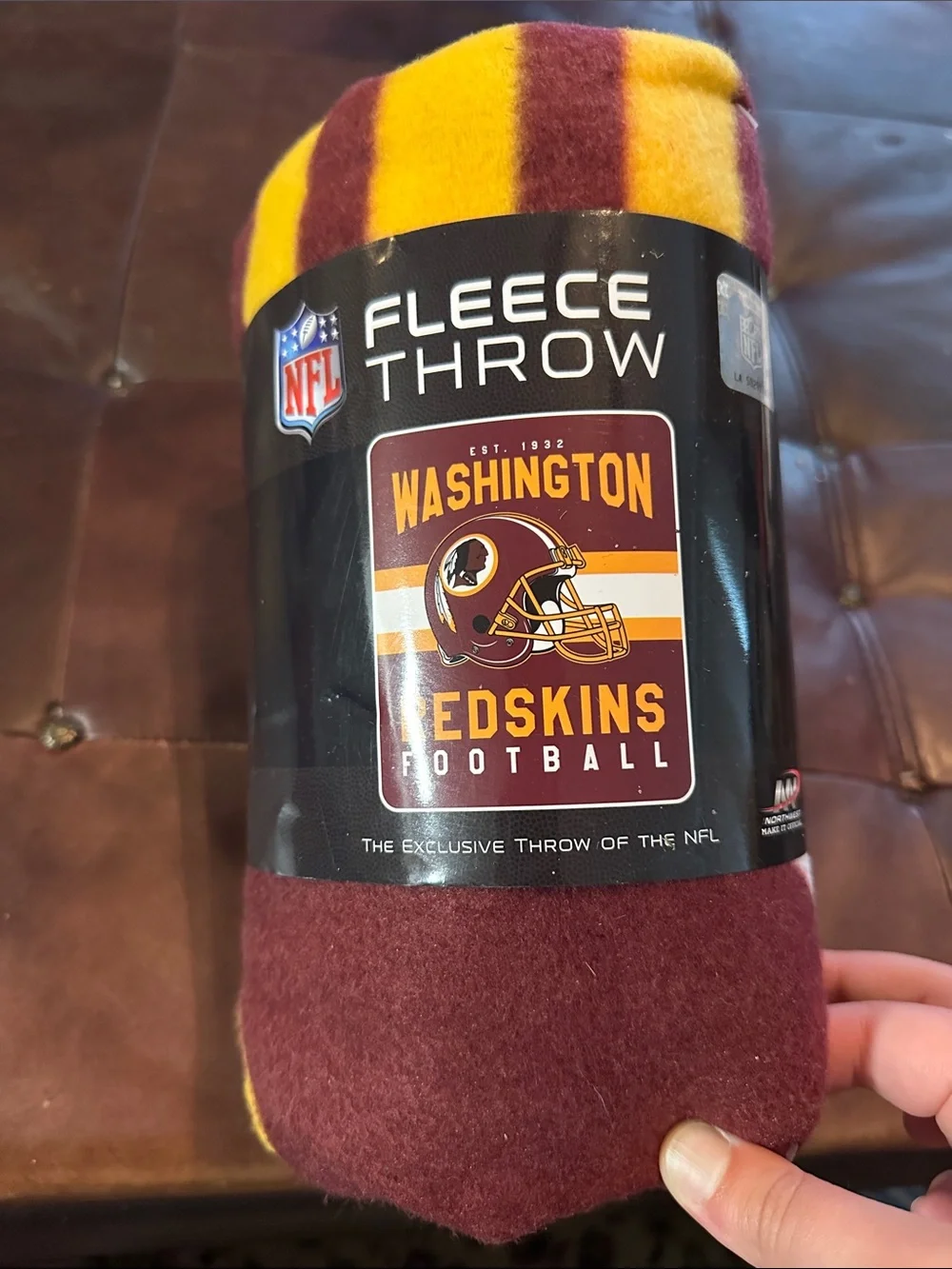 NFL Washington Redskins New Football Team Fleece Throw Burgundy & Gold